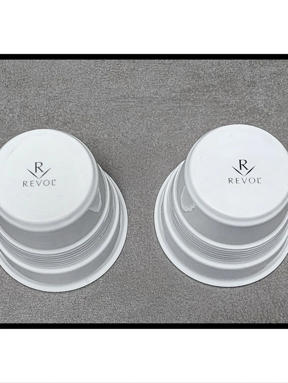 Revol France Crumpled Tumbler Porcelain Solo Style Cappuccino Cups White 2 Set